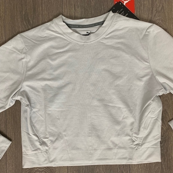 Puma Train Cloudspun Crew Neck Sweater Nimbus Cloud Heather Grey Size XS - Picture 8 of 15